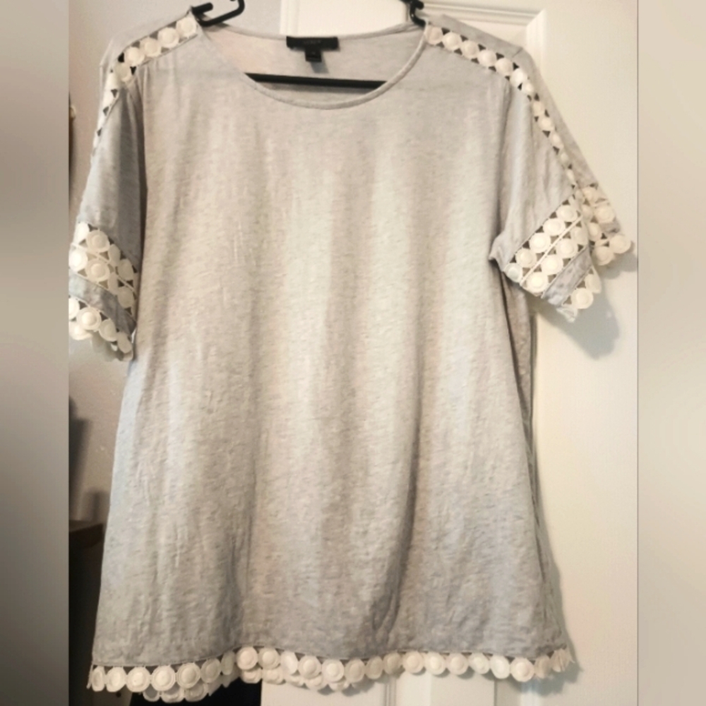 J. Crew Tshirt with Lace Trim